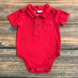 Garanimals 3-6 Month Boys Red Collared Short Sleeve Bodysuit